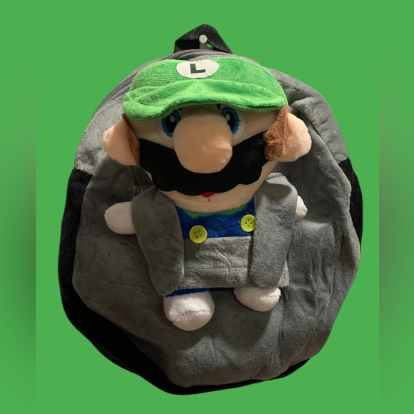 Other - Luigi Bag Super Mario Bros Luigi Soft Small Bag-pack. Luigi plush Bag